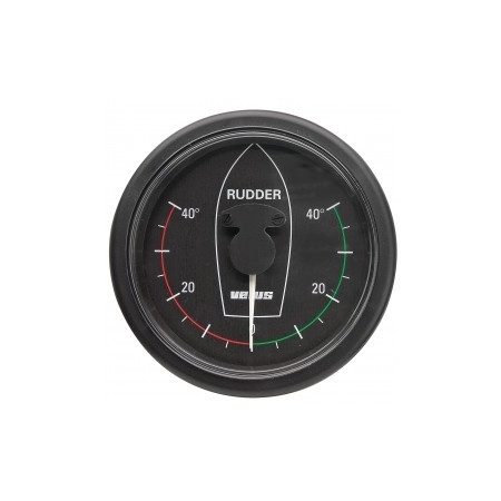 RUDDER POSITION INDICATOR, BLACK, 12/24V, CUT-OUT SIZE 107mm