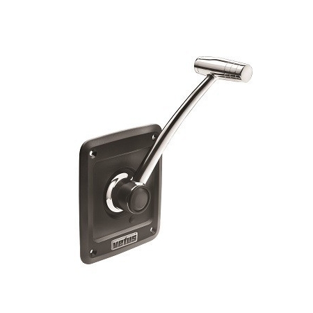 Single lever remote control, side mounting, with stainless steel (AISI 316) handle and T-bar, synthe