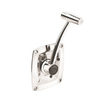 Single lever remote control, side mounting, with stainless steel (AISI 316) handle, housing and T-bar