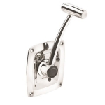 Single lever remote control, side mounting, with stainless steel (AISI 316) handle, housing and T-bar